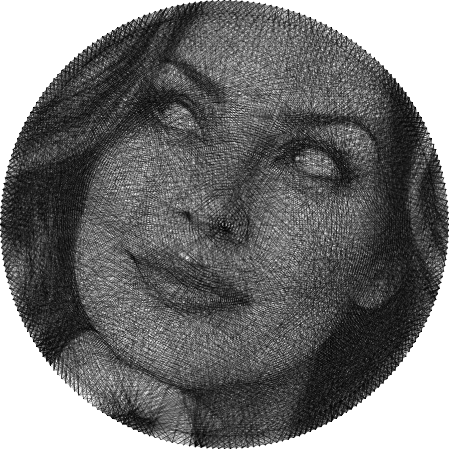 The same photograph wound in thread